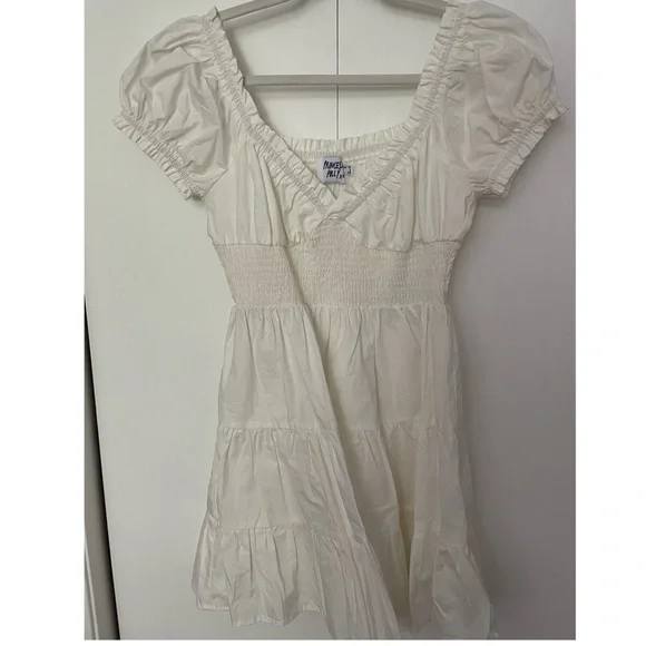 open lace back dress Dasha Satin Mini Dress White main image 0